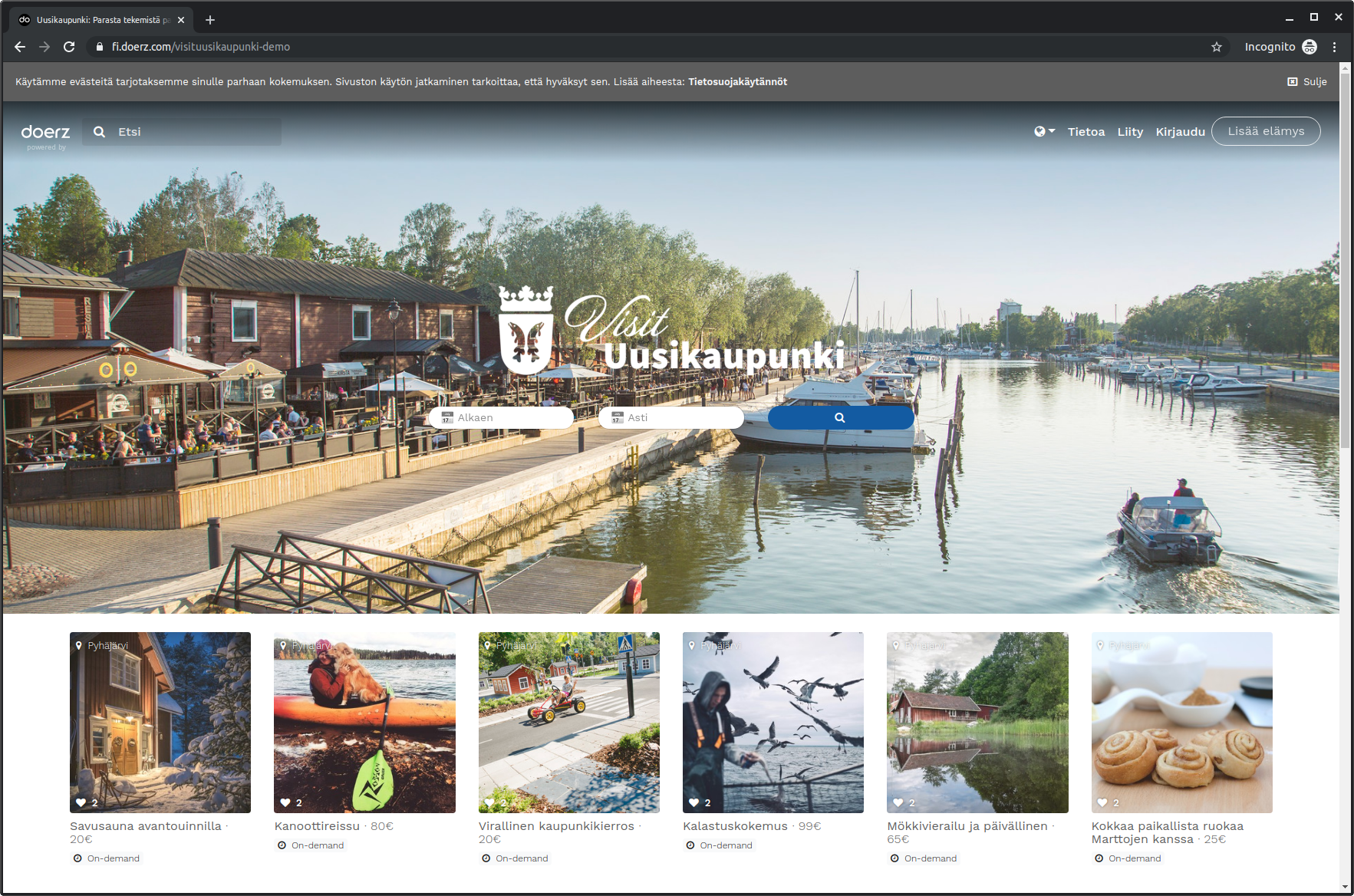 Näkymä verkkokaupasta